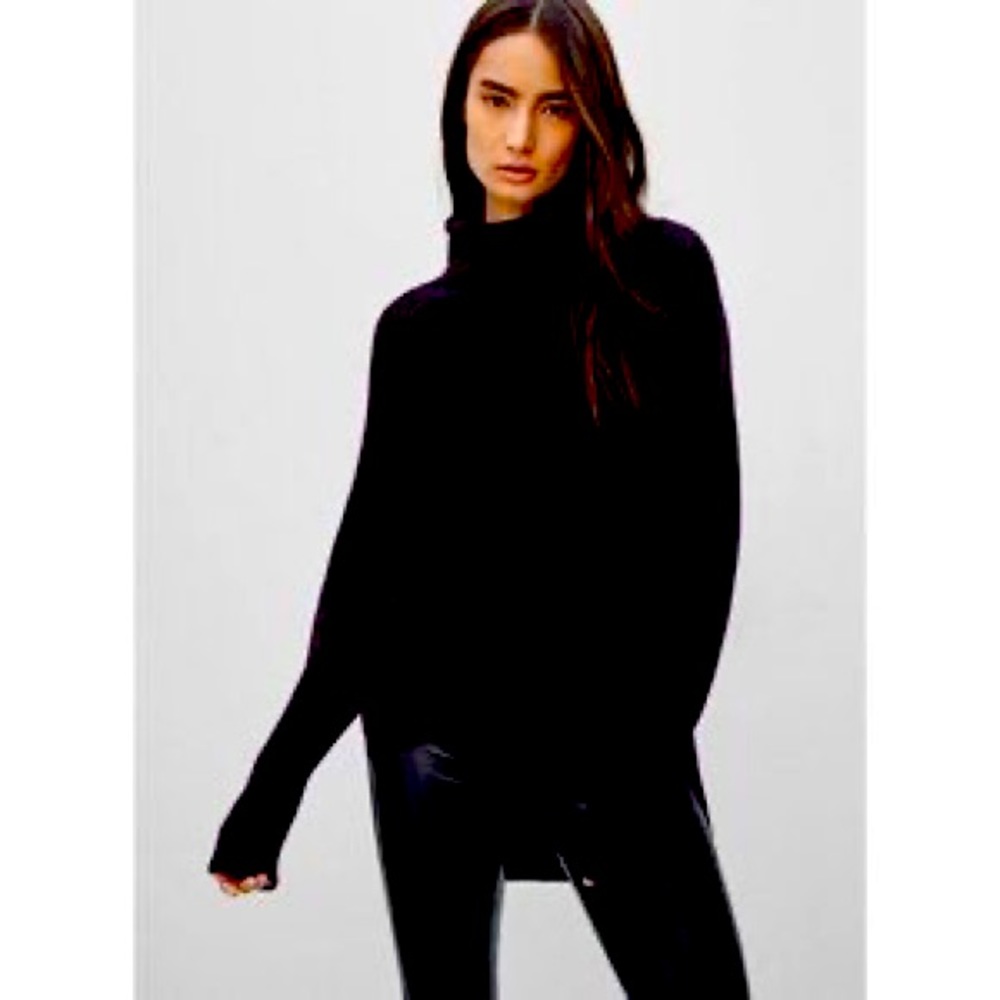 Wilfred Free Black Lin Sweater Merlino Wool Aritzia